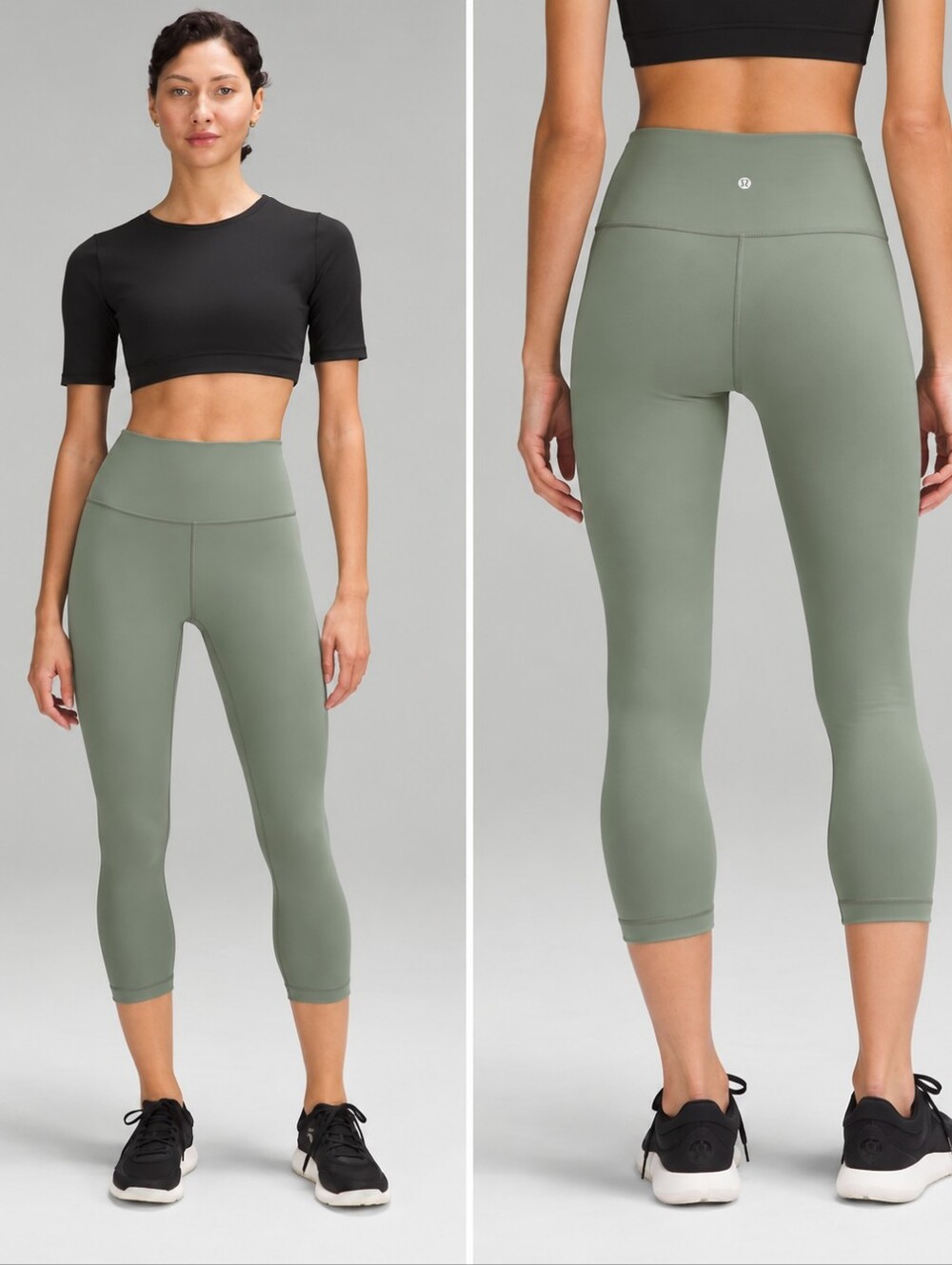 Lululemon Wunder Under High-Rise Crop 21" Sage Green Size 10